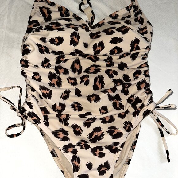 KONA Sol Leopard Print One Piece Swimsuit Size M • Animal Bathing Suit- A168 - Picture 4 of 7